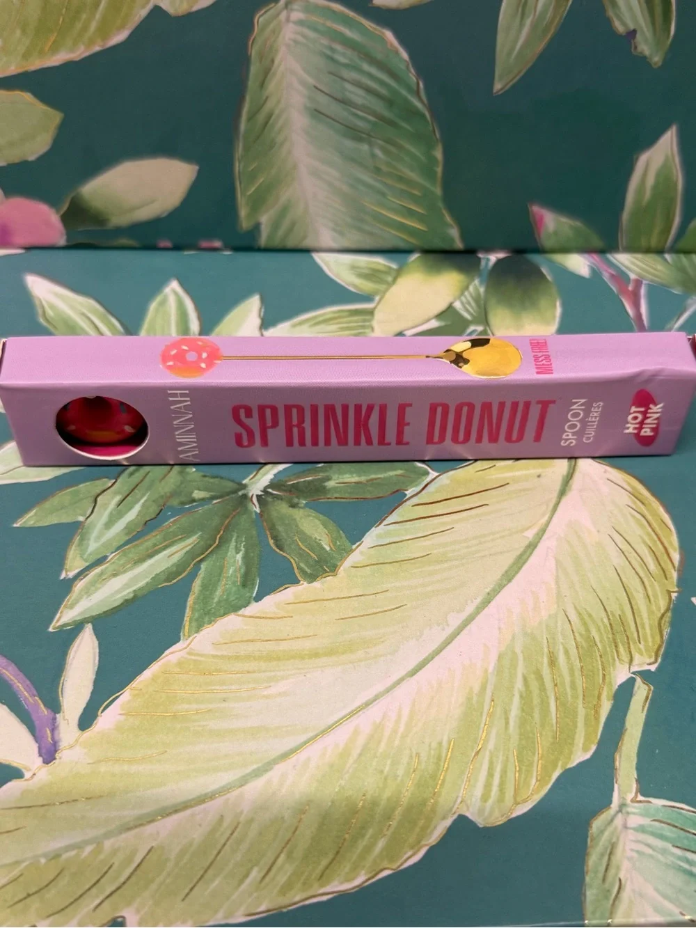 Aminnah Sprinkle Donut Body Butter Spoon Dark Pink NIB